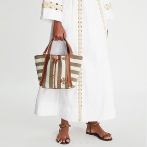 Tory Burch McGraw Dragonfly bag green/cream brown leather